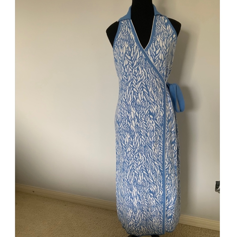 DVF sleeveless knit wrap dress NWT